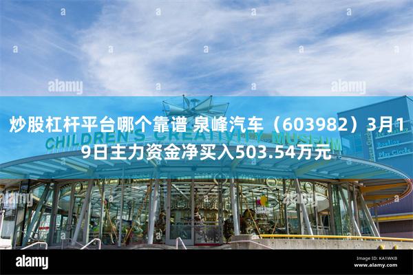 炒股杠杆平台哪个靠谱 泉峰汽车（603982）3月19日主力资金净买入503.54万元
