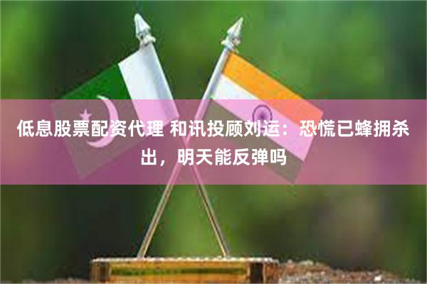 低息股票配资代理 和讯投顾刘运：恐慌已蜂拥杀出，明天能反弹吗