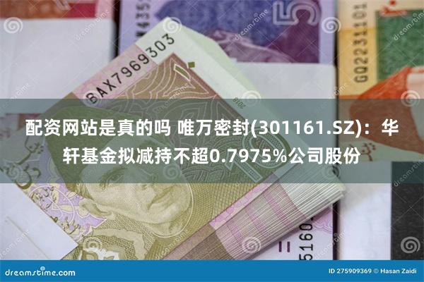 配资网站是真的吗 唯万密封(301161.SZ)：华轩基金拟减持不超0.7975%公司股份