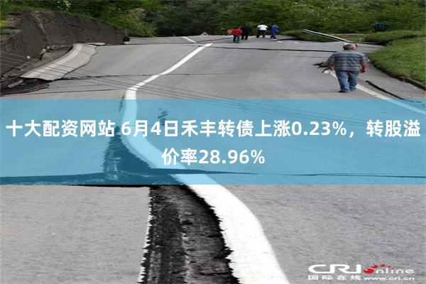 十大配资网站 6月4日禾丰转债上涨0.23%，转股溢价率28.96%