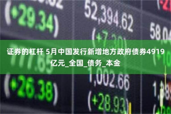 证券的杠杆 5月中国发行新增地方政府债券4919亿元_全国_债务_本金